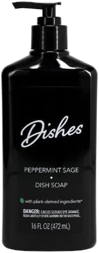 Dishes Peppermint Sage Dish Soap With Dispensing Pump 16 oz Pack com 2 unidades