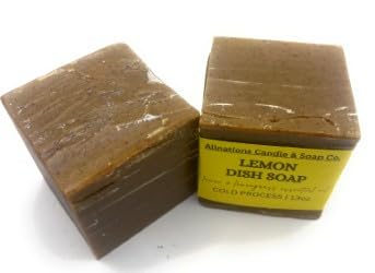 Allnations Soap Co - The Squeezed Lemon | Handmade All Natural Solid Block Dish Soap with Pure Essential Oil & Real Zest, 13oz Vegan Bar