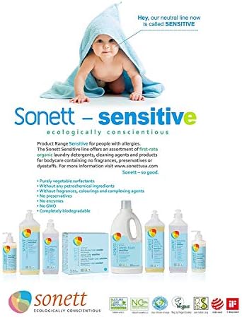 Sonett Organic Dishwashing Liquid, All Purpose Cleaner For Sensitive Skin (17 Fl.Oz (1 Count)) Certified Organically Grown