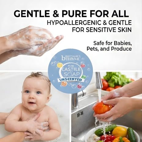 Brittanie's Pure Castile Liquid Olive Oil Soap Refill, Unscented, 1 Gallon | Multi-Purpose For Body, Face, Hands, Laundry, Dishes, Pets & Baby, Organic, Vegan, Non-GMO, Olive Oil, Made in USA