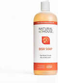 Natural House Scrubby - Plant-Based Enzyme Hand Dish Soap - Cuts Grease, Gentle on Hands - Septic-Safe, Plumbing-Friendly - Sensitive Skin Friendly - Citrus Scent - 32 oz