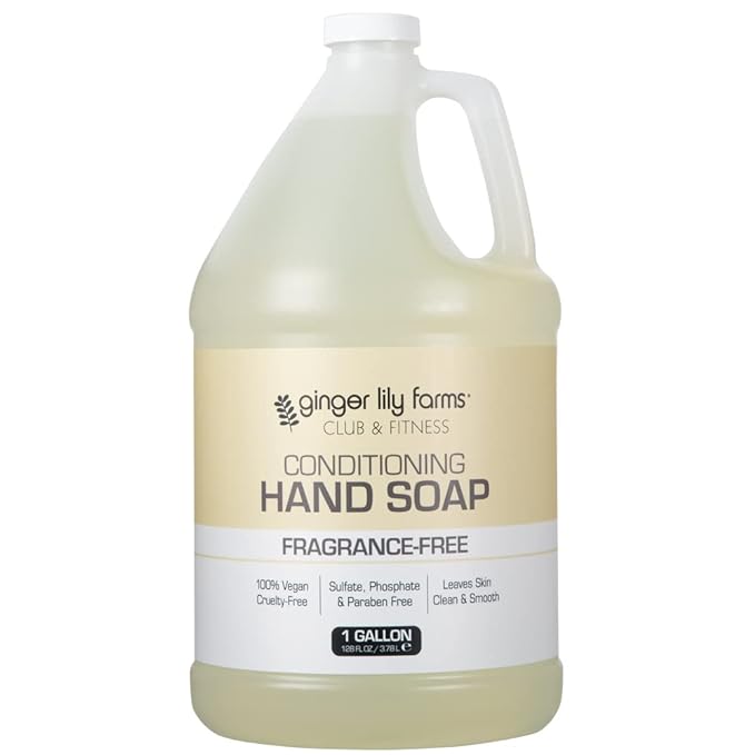 Ginger Lily Farms Botanicals Plant-Based Liquid Dish Soap, Concentrated Formula & Club & Fitness Conditioning Liquid Hand Soap Refill, 100% Vegan & Cruelty-Free