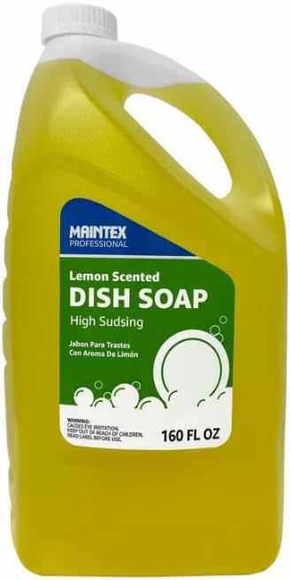 High Sudsing Liquid Dish Soap, Lemon Scent, 160 fl oz, 2 Pack – 320 fl oz Total Bulk – Concentrated Grease Cutting Formula – Industrial Strength for Kitchen & Commercial Use
