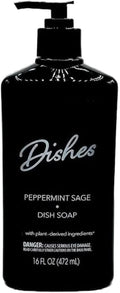 Dishes Peppermint Sage Dish Soap With Dispensing Pump 16 oz 472ml Pack 1 unidade