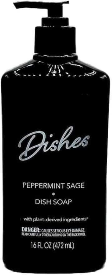 Dishes Peppermint Sage Dish Soap With Dispensing Pump 16 oz 472ml Pack 1 unidade