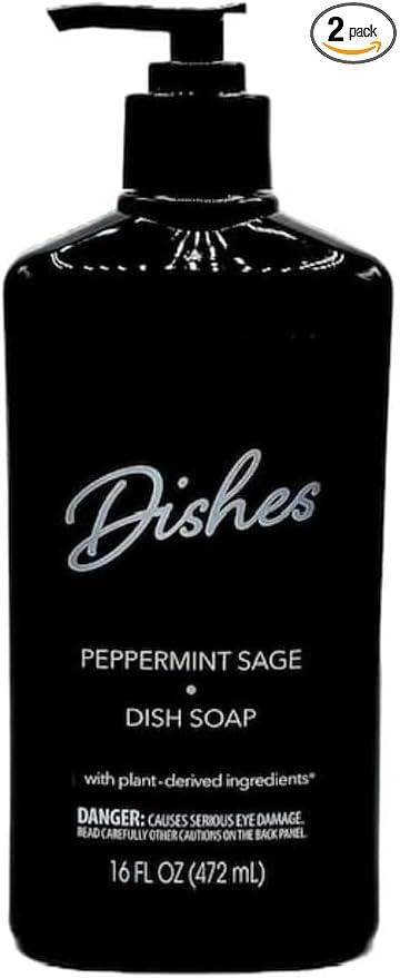 Dishes Peppermint Sage Dish Soap With Dispensing Pump 16 oz Pack com 2 unidades