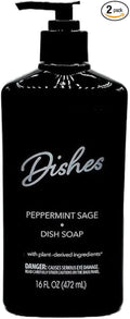 Dishes Peppermint Sage Dish Soap With Dispensing Pump 16 oz Pack com 2 unidades