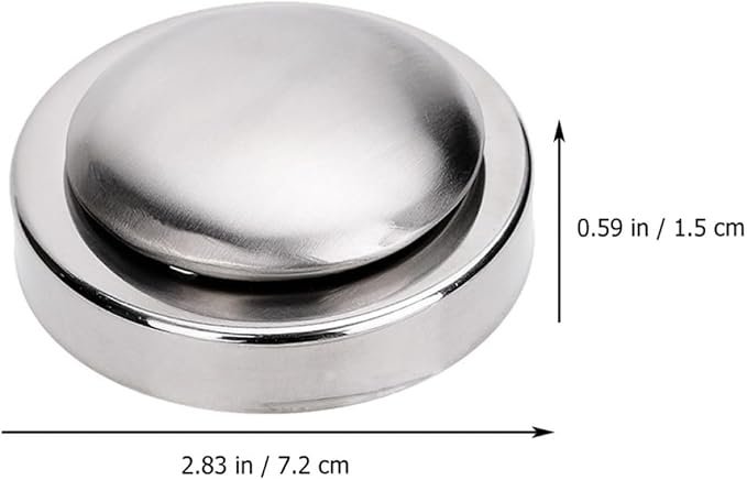 Stainless Steel Odor Absorbing Soap Bar for Kitchen Use, Round Shape with Smooth Surface, Creative Design Odor Removing Tool for Eliminating Fish and Garlic Smell