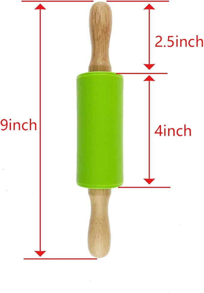 2 Pack Small Rolling Pin for Kids, Kids Rolling Pin for Home Kitchen - Image 2