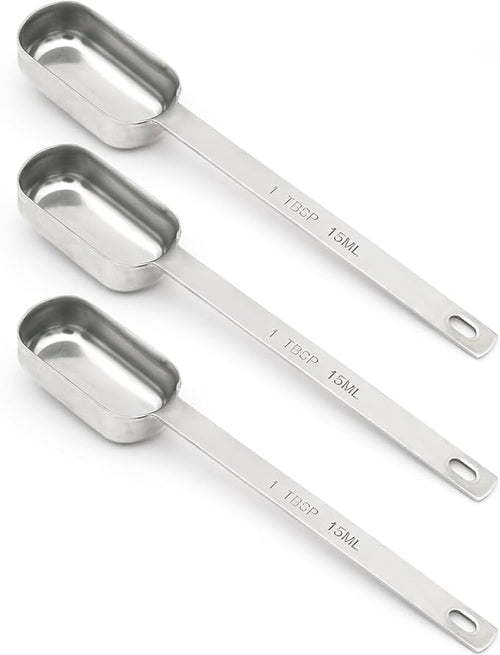3PCS 1tbsp Single Measuring Spoon, Stainless Steel Long Handle Individual by BERYLER