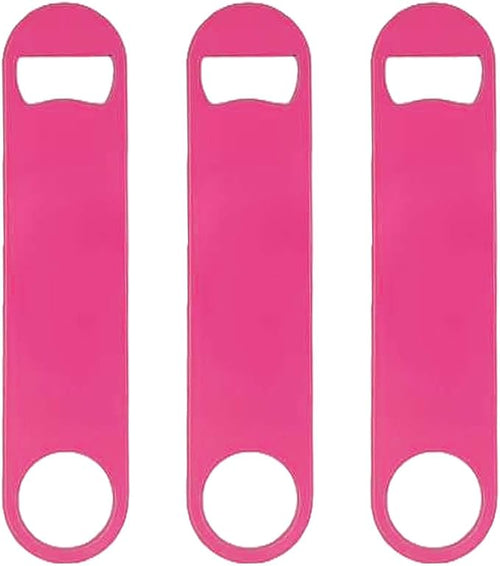 3 Pcs Pink Stainless Steel Heavy Duty Flat Bottle Openers, 7 Inch Solid Beer by Unknown