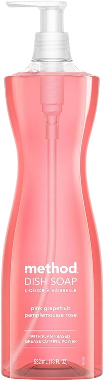 Method Dish Soap, Pink Grapefruit, 18 Ounce, Packaging May Vary (Pack of 6)