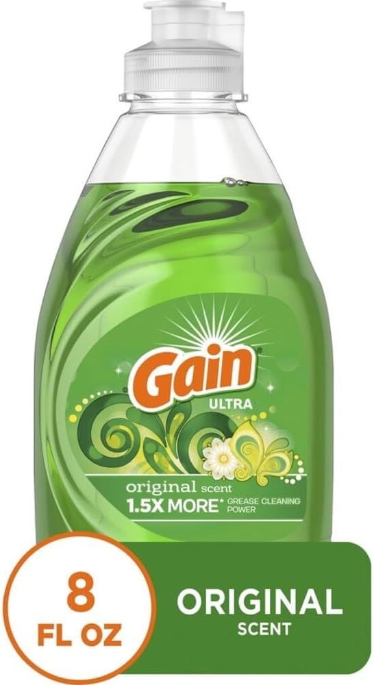 Gain Dishwashing Liquid,Bottle,Size 8 oz,PK12 98110-1 Each
