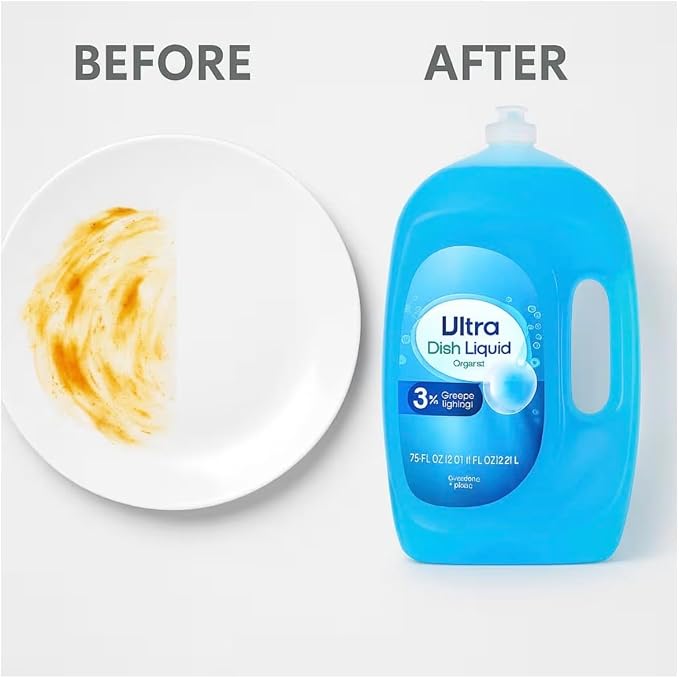 Ultra Strength Liquid Dish Soap, Original Scent, 75 fl oz – Grease-Fighting Concentrated Dishwashing Liquid for Sparkling Clean Dishes, Plates, Utensils (set of 1)