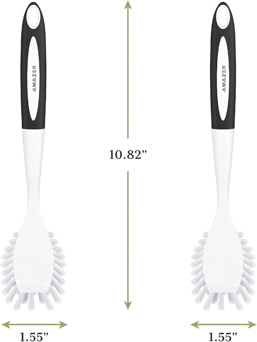 Amazer Dish Brush with Handle, 2 Pack Kitchen Scrub Brushes - Image 2