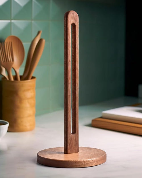 Acacia Wooden Paper Towel Holder Stand by CHAUNCEYHOME