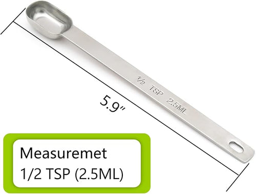 3PCS 1/2tsp Single Measuring Spoon, Stainless Steel Long Handle Individual - Image 2