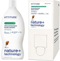 ATTITUDE Dish Soap & Refill Bundle, EWG Verified, Plant-Based, Vegan, Green Apple & Basil, 23.7 + 67.6 Fl Oz