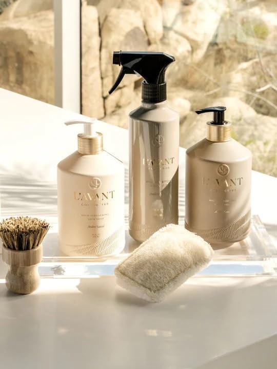 Dish Soap, Hand Soap & Multipurpose Cleaner Refillable Set, Ambre Santal | Dish soap, hand soap, multipurpose cleaner, 16oz glass bottles, PCR spray bottle, 1oz concentrate refill set, Ambre Santal