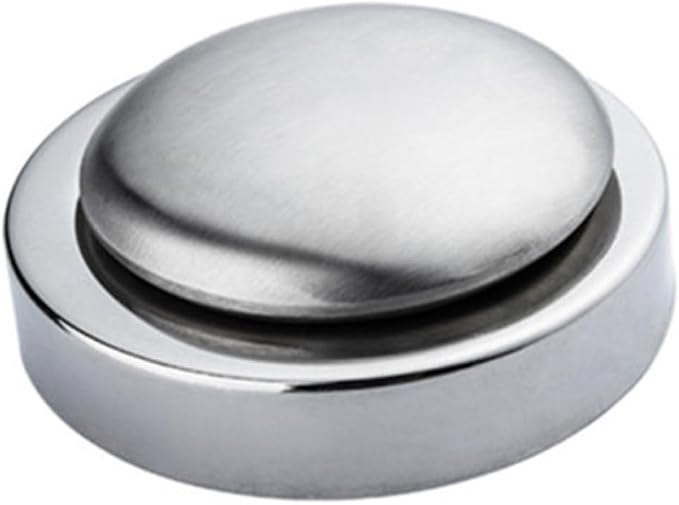 LIOOBO Stainless Steel Soap for Kitchen Odor Removal, Creative Round Design with Smooth Surface and No Burrs, Effective Stainless Steel Deodorant Soap for Fridge and Food Smell