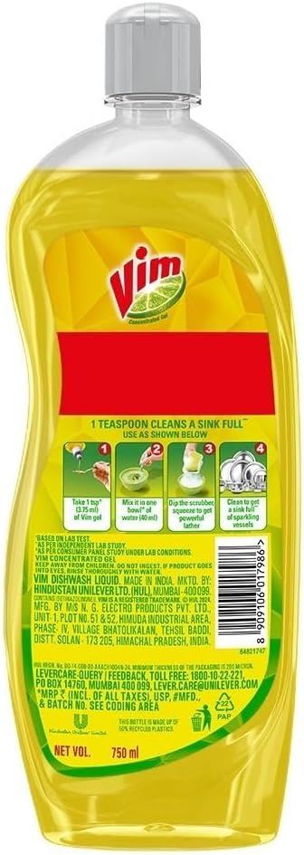 Vim Concentrated Dishwash Gel - 750 ml