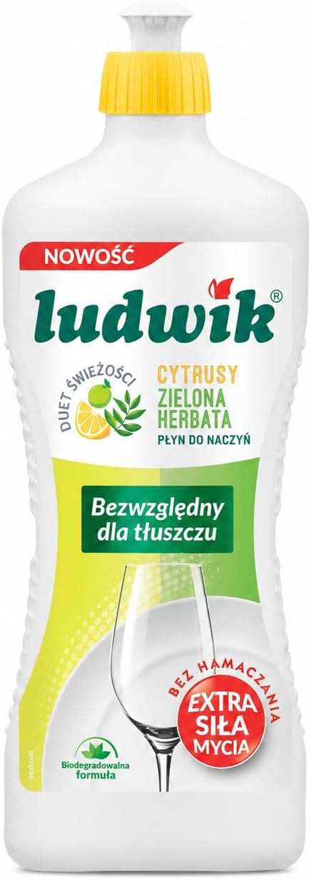 Dishwashing Liquid Citrus & Green Tea European Dish Soap Tough on Grease Gentle on Hands pH Neutral 30.4 fl oz / 900 ml (1)