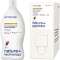 ATTITUDE Dish Soap & Refill Bundle, EWG Verified, Plant-Based, Vegan Dishwashing Liquid, Citrus Zest Scent, 23.7 + 67.6 Fl Oz
