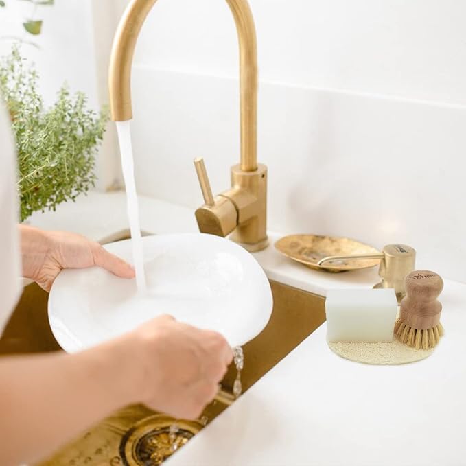 Natural Non-Toxic Dish Washing Soap - Dyes And Fragrance Free - Vegan Cruelty-Free Eco-Friendly And Zero Waste Dishwashing Handmade Solid Bar Soaps Detergent & Biodegradable (Lemon Single)