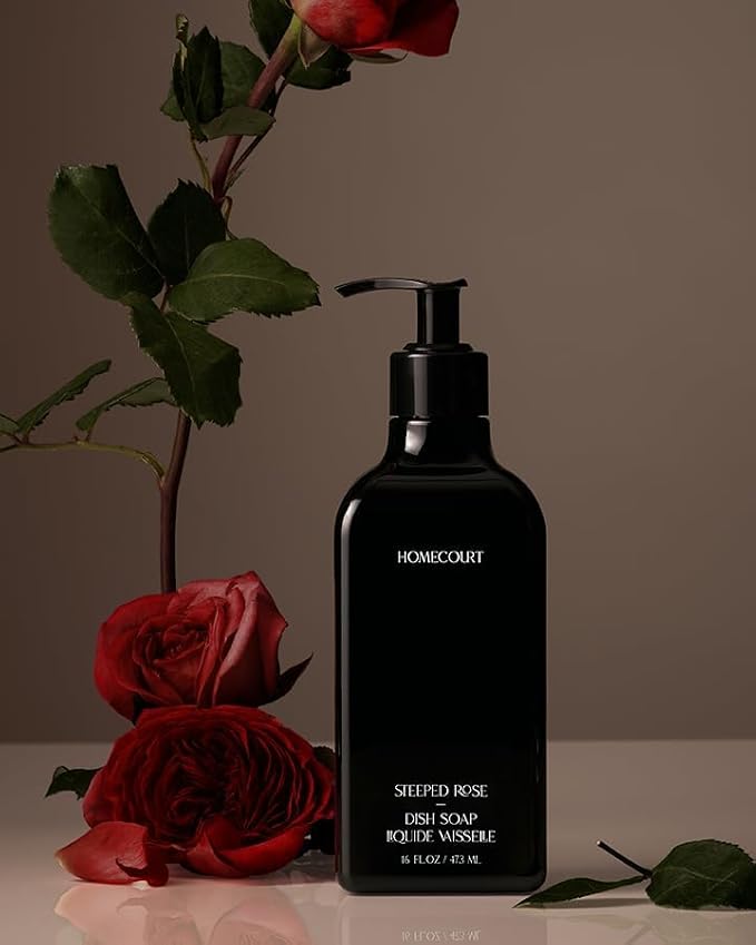 Homecourt by Courteney Cox Dish Soap, Steeped Rose, 16 fl oz | Dishwashing Liquid with Clean Ingredients, Non-Toxic & Skin-Safe, Safe for People & Pets