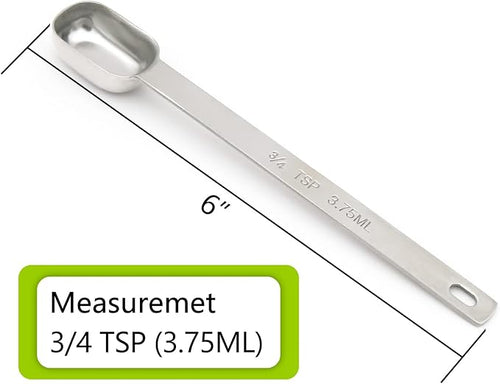 3PCS 3/4tsp Single Measuring Spoon, Stainless Steel Long Handle Individual - Image 2