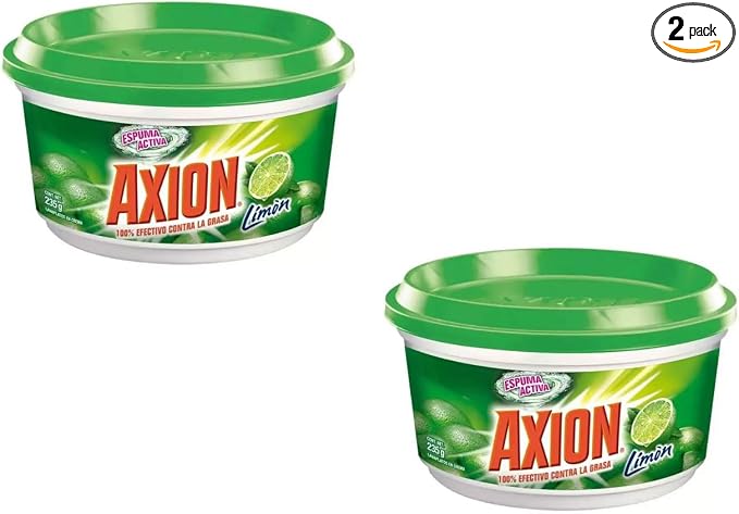 AXIONN Dish-wash Paste LIME 235g The Real Grease-Catcher LAVAPLATOS El Verdadero Arrancagrasa LIMON - 2 PACK