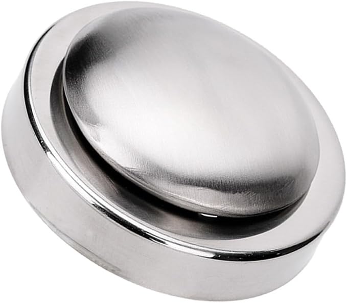 Stainless Steel Odor Absorbing Soap Bar for Kitchen Use, Round Shape with Smooth Surface, Creative Design Odor Removing Tool for Eliminating Fish and Garlic Smell