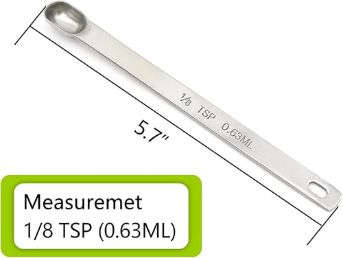 3PCS 1/8tsp Single Measuring Spoon, Stainless Steel Long Handle Individual - Image 2