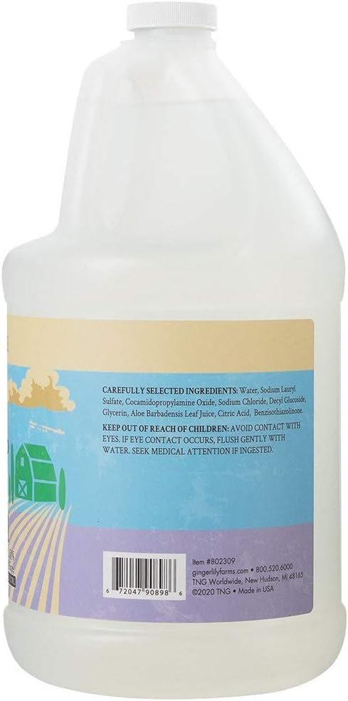 Ginger Lily Farms Botanicals Plant-Based Liquid Dish Soap, Concentrated Formula & Botanicals All-Purpose Liquid Hand Soap Refill, Island Tranquility