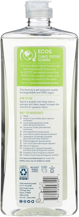 ECOS Dishwashing Liquid - Pear - 25 oz