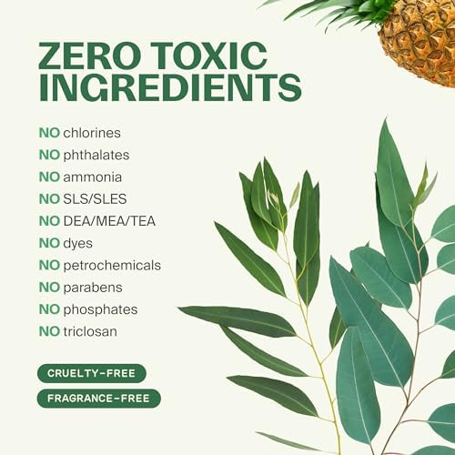 Fuwa3e Natural Dish Soap Pineapple (3 Pack) & Bathroom Toilet Cleaner (3 Pack)
