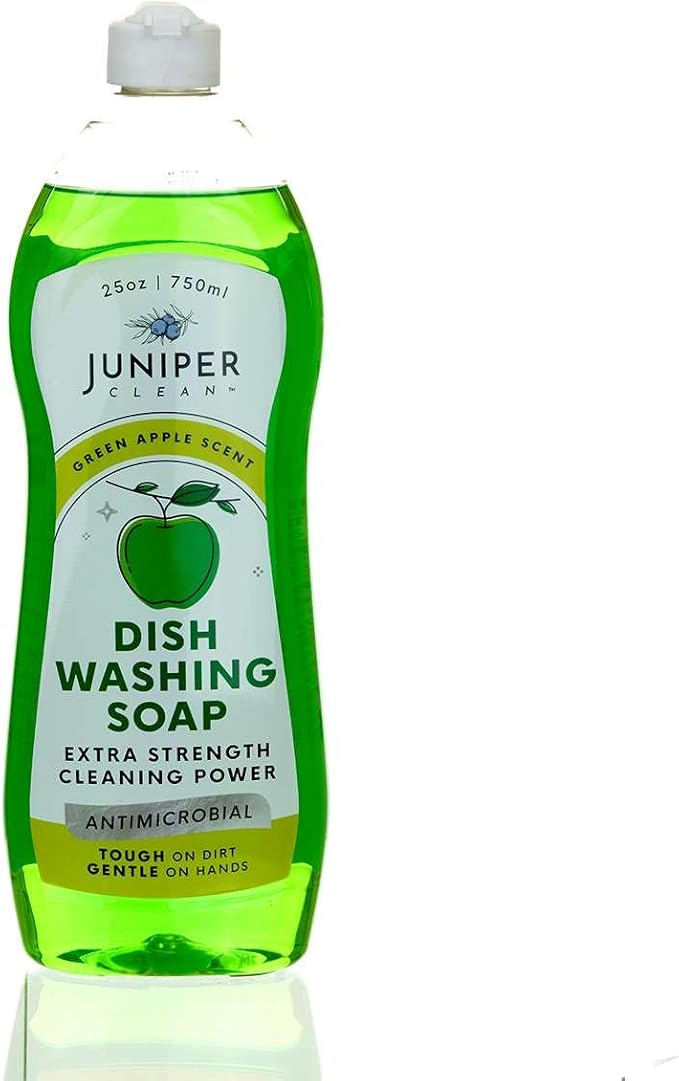 Juniper CLEAN, Dish Soap, Green Apple Scent, Liquid Dish Washing Soap Squeeze Bottle 25 Fl Oz (Pack of 1)