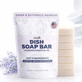 KELEBS 7 Dish Soap Bars | Lavender Essential Oil Formula | Natural & Organic Ingredients | Gentle on Hands | For Plant-Based Kitchens & Light Dishwashing | Biodegradable | No Overpour | Value Pack