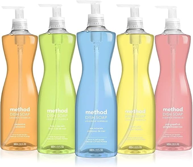 Method Dish Soap, Pink Grapefruit, 18 Ounce, Packaging May Vary (Pack of 6)