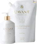L'AVANT Collective Dish Soap and Refill Bundle, Fresh Linen, Glass Bottle | Dish soap and refill bundle, aloe leaf juice, fresh linen scent, bamboo, ylang ylang, jasmine, geranium, sage, glass bottle