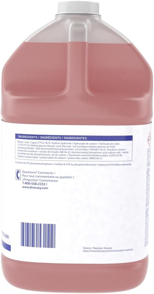 Diversey Suma Nova L6 Dish Detergent, 1 Gallon, 4 Pack | Hard Water Cleaning, Grease Removal, Scale Control, Dishmachine Use, Concentrated
