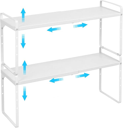 15.5 to 25.5 Inch Expandable Kitchen Cabinet Organizer Shelf, 30 LBS Heavy Duty by X-cosrack
