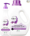 AspenClean Dish Soap & Refill | Lavender & Lemongrass | 64 fl oz | EWG Verified | Liquid Dishwashing Detergent | Non-Toxic | 100% Natural | Refills Over 3.5 Standard Bottles