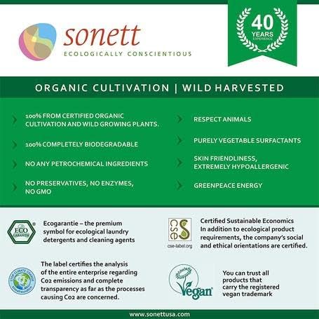 Sonett Organic Dishwashing Liquid Organic 100% Biodegradable Lemon, 34 Fl.Oz (Pack of 6) Certified Organically GrownCer