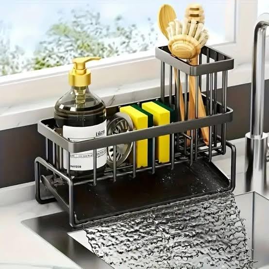 Kitchen Cleaning Bundle - Powerwash Dish Spray and kitchen Sink Organizer | Fresh scent dish cleaning spray; grease-cutting formula for dishes, pots, pans and kitchen surfaces