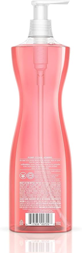 Method Dish Soap, Pink Grapefruit, 18 Ounce, Packaging May Vary (Pack of 6)