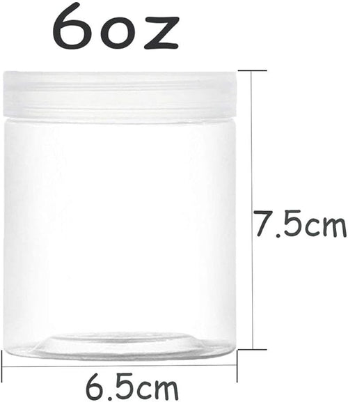 15 Pack 6oz Clear Plastic Jars Wide-mouth Storage Containers, Refillable Empty - Image 2