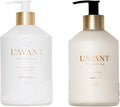 L'AVANT Collective The Sink-Side Care Duo, Natural Luxury Dish Soap 16 Fl Oz with Moisturizing Hand Lotion 10 Fl Oz, Plant-Based Formulas in Refillable Glass Pump Bottles, Blushed Bergamot