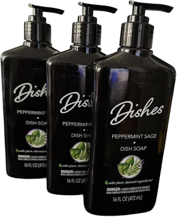 3 Pack Dishes Peppermint Sage Dish Soap eco friendly product