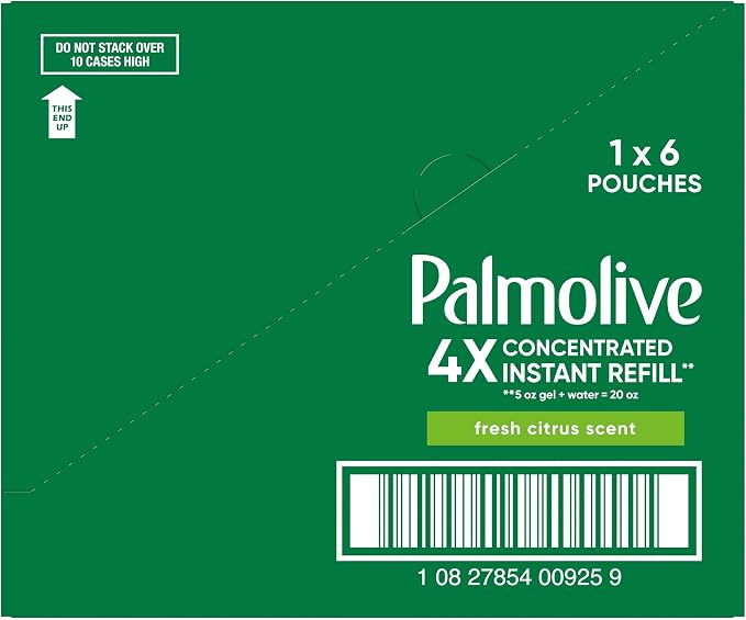 Palmolive 4X Concentrated* Instant Refill Pouches, Fresh Citrus Scent - 5 Fluid Ounce Refills (6 Pack)